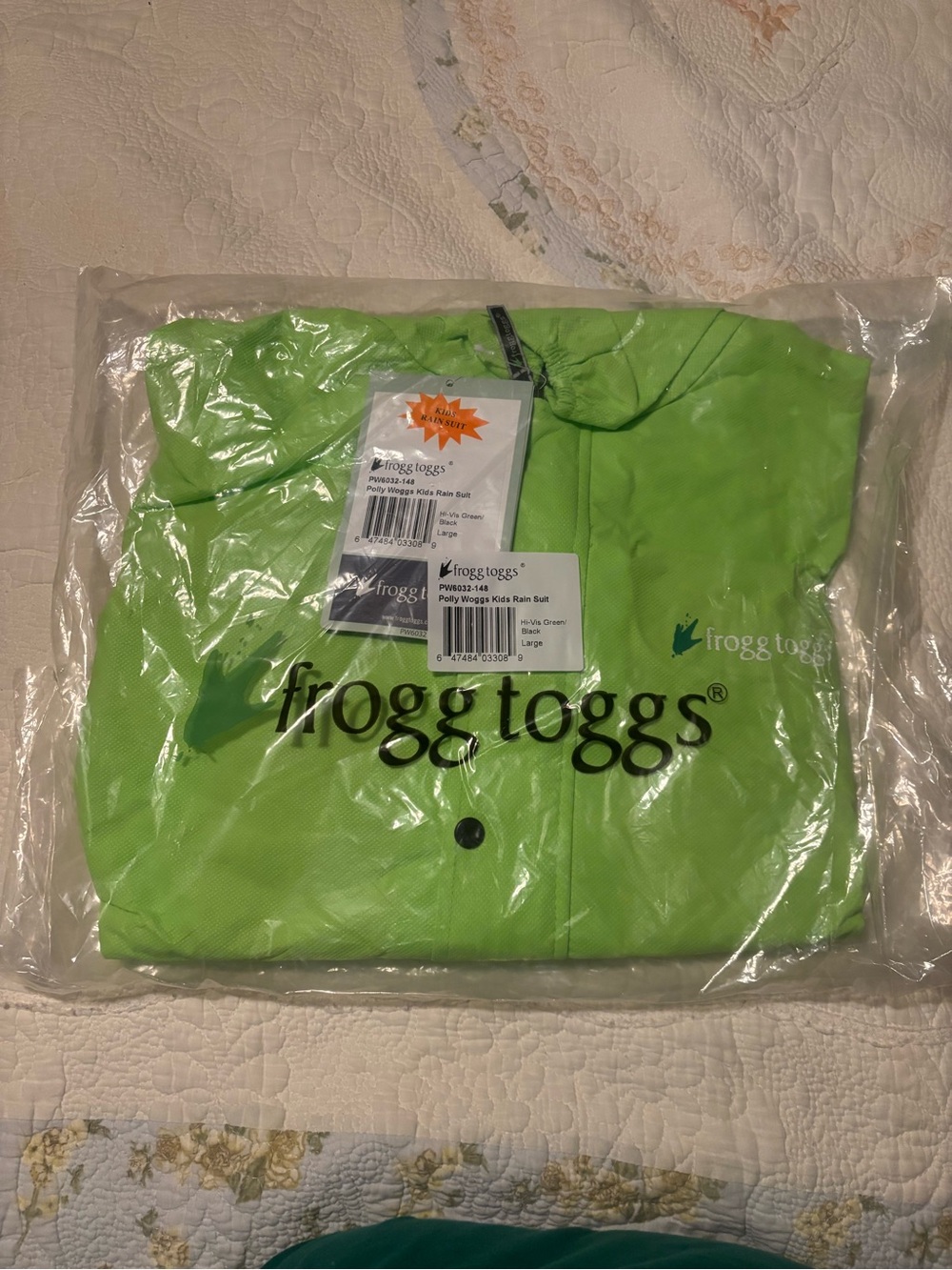 frogg toggs Neon Green Packable Rain Jacket